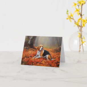 Beagle im Herbst Leaves Fall Inspiriert Karte