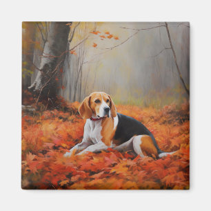 Beagle im Herbst Leaves Fall Inspiriert Magnet
