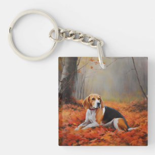 Beagle im Herbst Leaves Fall Inspiriert Schlüsselanhänger