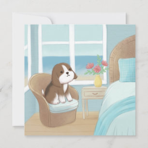 Beagle im Schlafzimmerbild Karte