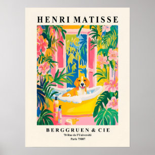 Beagle in der Badewanne Kunst Lustiger Hund Badezi Poster
