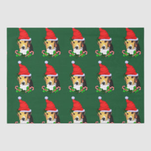 Beagle in der Weihnachtsmannmütze Weihnachten Seidenpapier