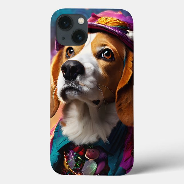 Beagle in einem rosa Hut Case-Mate iPhone Hülle (Rückseite)