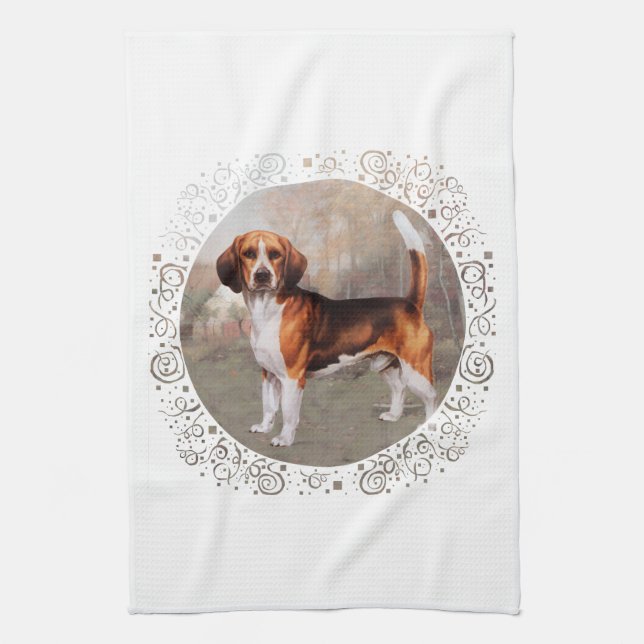 Beagle in Ländereinstellungen Handtuch (Vertikal)