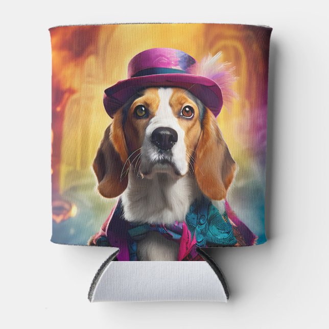 Beagle in lebendiger Kostüm Dosenkühler (Vorderseite)