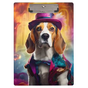 Beagle in lebendiger Kostüm Klemmbrett
