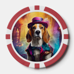 Beagle in lebendiger Kostüm Pokerchips