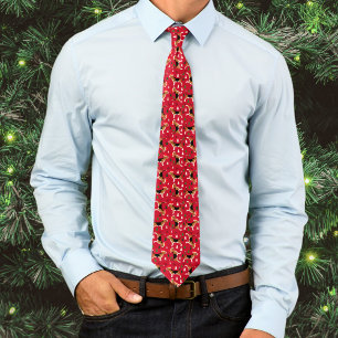 Beagle in Weihnachtsmannmützen Weihnachtsfeiertag Krawatte