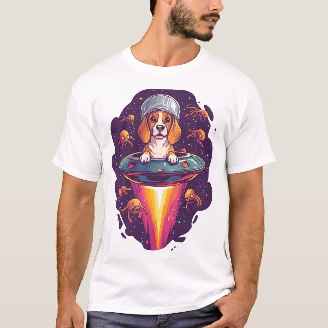 Beagle � Intergalactic Dog Encounter T-Shirt (Vorderseite)