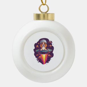 Beagle � Intergalaktisches Hunde-Treffen Keramik Kugel-Ornament