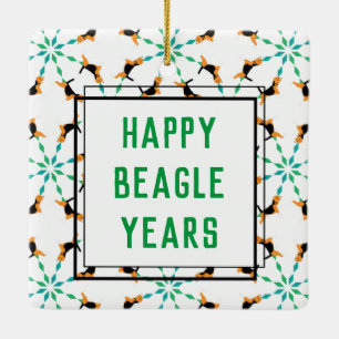 Beagle Jahr Keramikornament