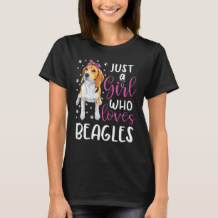 Beagle Just A Girl Lieben Beagles Hunde Lover Gi T-Shirt