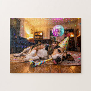 Beagle Kater nach Silvesterparty Puzzle