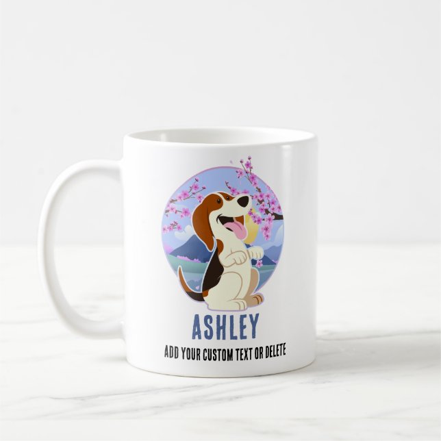Beagle Kawaii Niedliches Geschenk Hund Haustier Kaffeetasse (Links)