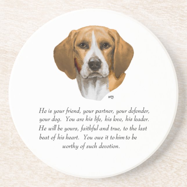 Beagle Keepake MALE Untersetzer (Vorne)