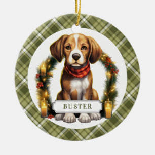 Beagle Keramik Circle Ornament