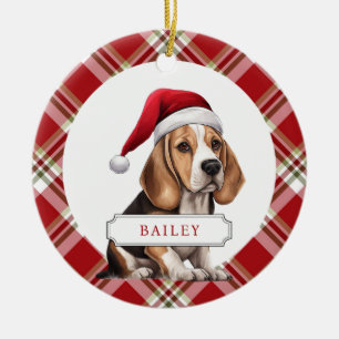 Beagle Keramik Circle Ornament
