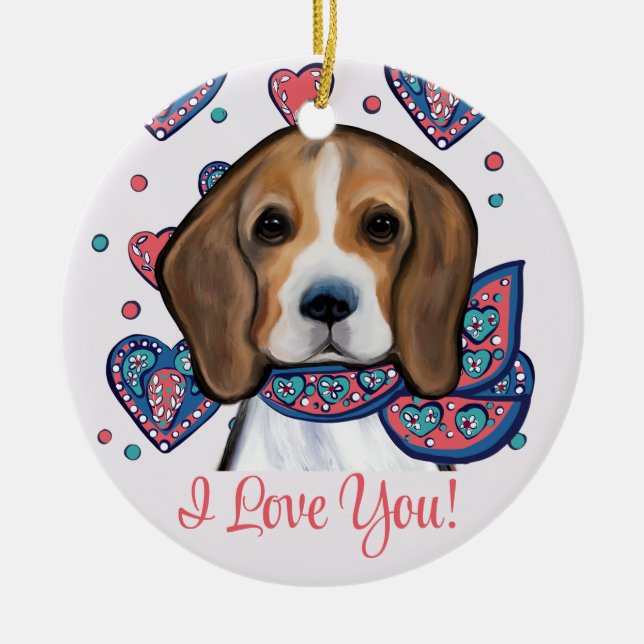 Beagle       keramik ornament (Vorne)
