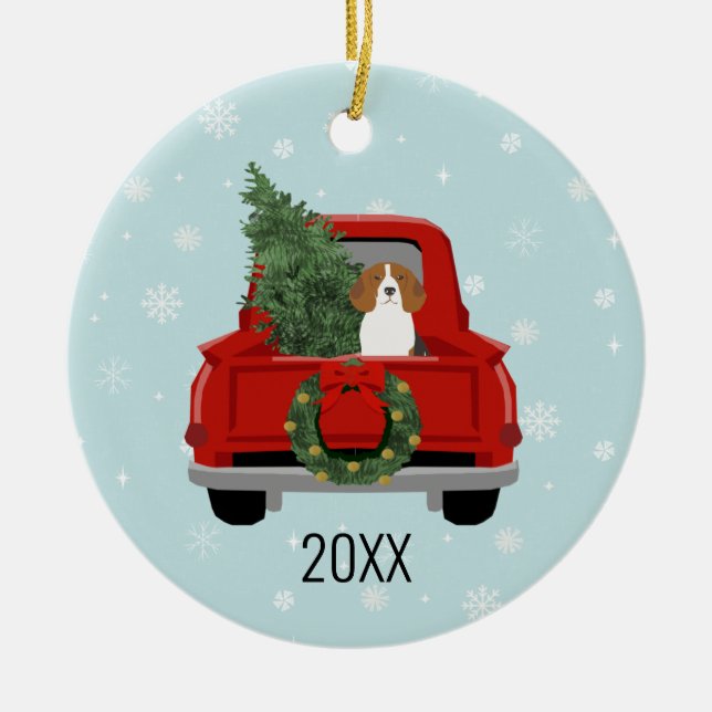 Beagle Keramik Ornament (Vorne)