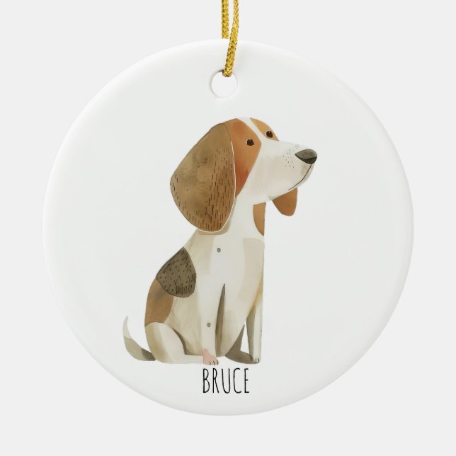 Beagle Keramik Ornament (Vorne)