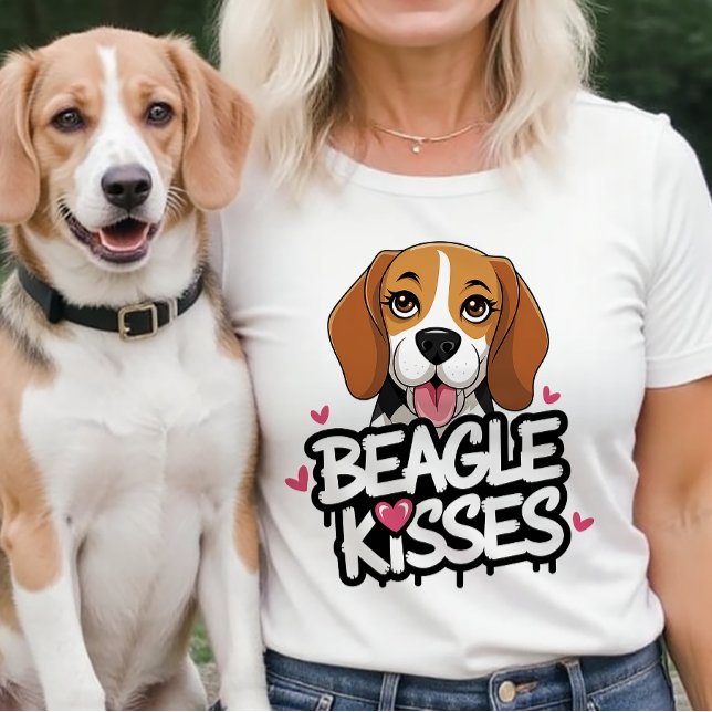 Beagle Kisses Beagle Leben Niedlicher Hund Mama Ge T-Shirt (Von Creator hochgeladen)