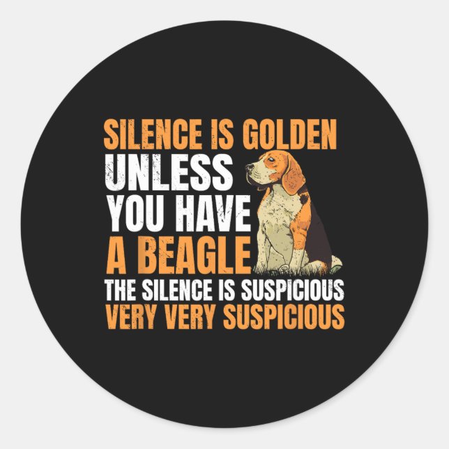 Beagle Kleiner Hund Jagd Haustierzüchter Stille Runder Aufkleber (Vorderseite)