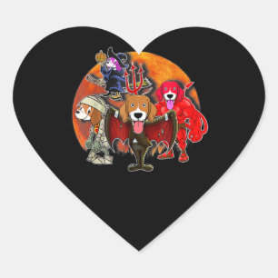 Beagle Kostüm Mummy Hexenkürbis Halloween-Geschenk Herz-Aufkleber