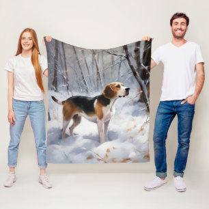 Beagle Lass Mich Schneien Weihnachten Fleecedecke