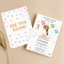 Beagle Lasse Pawty Dog Welppy Birthday Blue