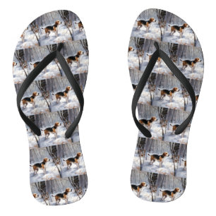 Beagle lässt es Weihnachten schneien Flip Flops