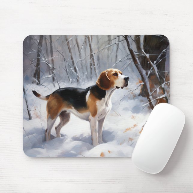 Beagle lässt es Weihnachten schneien Mousepad (Mit Mouse)