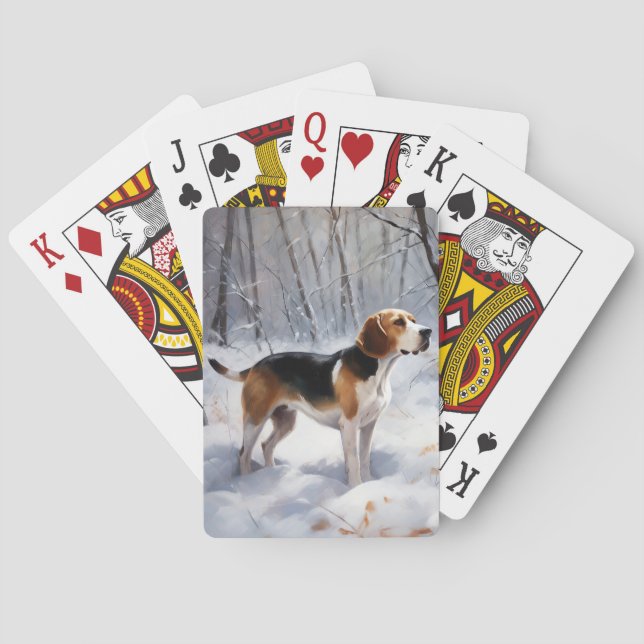 Beagle lässt es Weihnachten schneien Spielkarten (Rückseite)