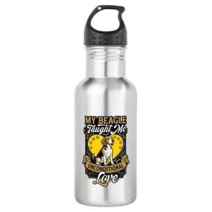 Beagle lehrte mich bedingungslose Liebe Hundeherz  Edelstahlflasche