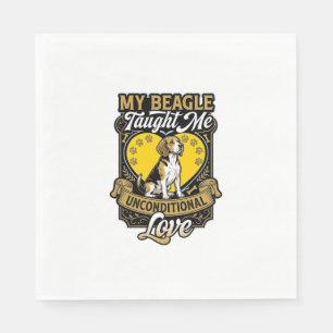 Beagle lehrte mich bedingungslose Liebe Hundeherz  Serviette