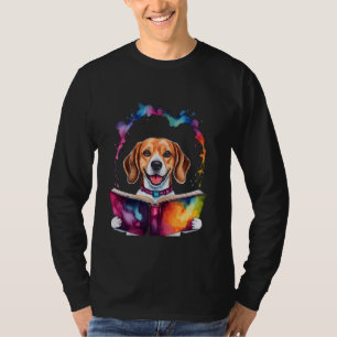 Beagle lesen Buch Dog Funny Animal Art Printing Gr T-Shirt