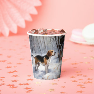 Beagle Let It Snow Weihnachten Pappbecher