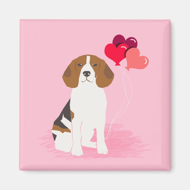 Beagle Liebe Balloons Magnet (Vorne)