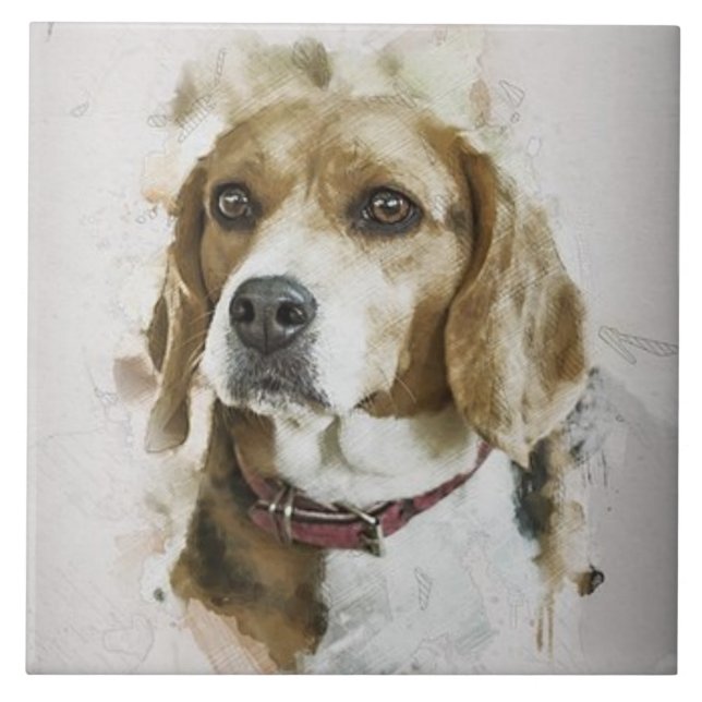 BEAGLE LIEBE, Haustier, Rettungshund, bester Freun Fliese (Vorderseite)