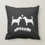 Beagle Liebe - Hunde Silhouetten mit Herz Kissen<br><div class="desc"></div>