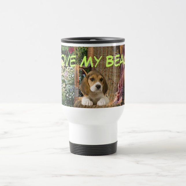 Beagle-Liebe-Reise-Tasse Reisebecher (Mittel)