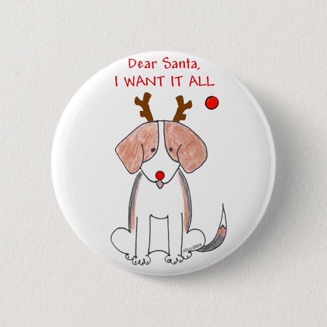 Beagle liebe Sankt Button (Vorderseite)