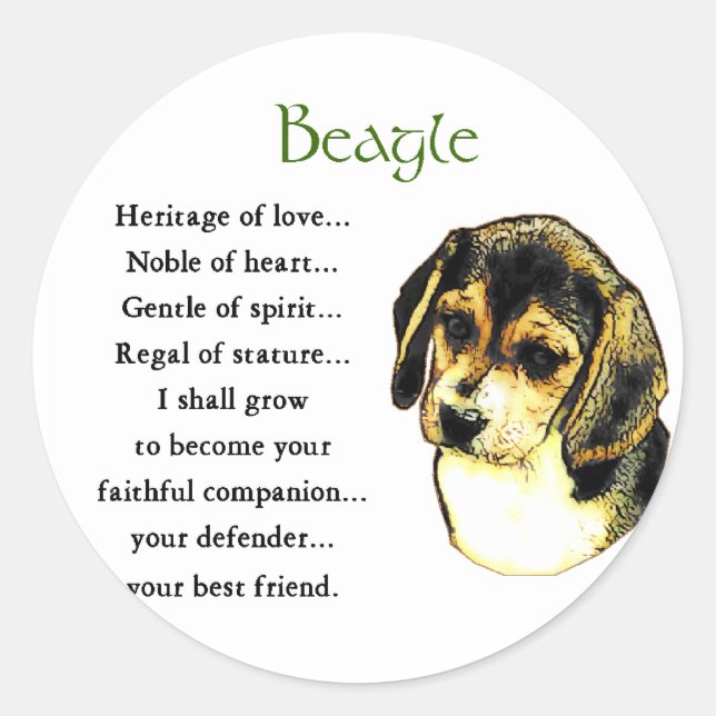 Beagle Liebhaber Geschenke Runder Aufkleber (Vorderseite)