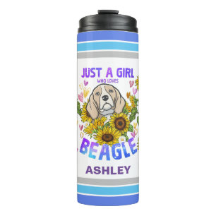 Beagle Liebhaber Sonnenblumen Trainer Floral Thermosbecher