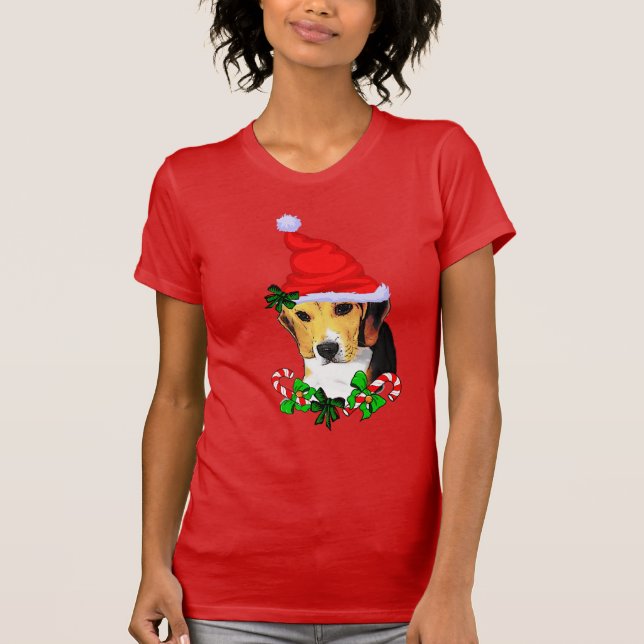 Beagle Liebhaber Weihnachten T-Shirt (Vorderseite)