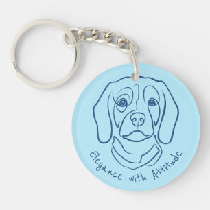 Beagle Line Art, Eleganz mit Haltung Schlüsselanhänger