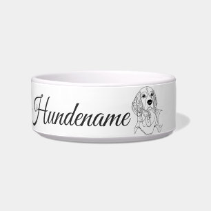 Beagle Line Art personalized bowl Napf