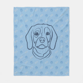 Beagle-Linienkunst, Eleganz mit Haltung Fleecedecke