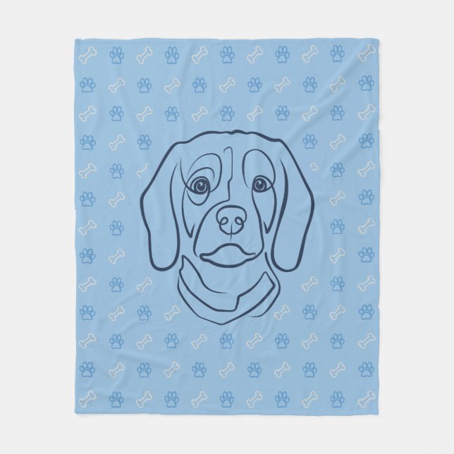 Beagle-Linienkunst, Eleganz mit Haltung Fleecedecke (Vorderseite)