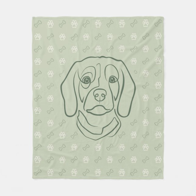Beagle-Linienkunst, Eleganz mit Haltung Fleecedecke (Vorderseite)