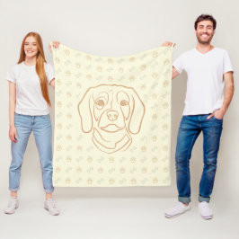 Beagle-Linienkunst, Eleganz mit Haltung Fleecedecke